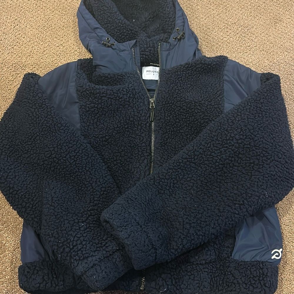 Peloton Women’s Navy Blue Zip-up Hooded Fleece Jacket - Size S